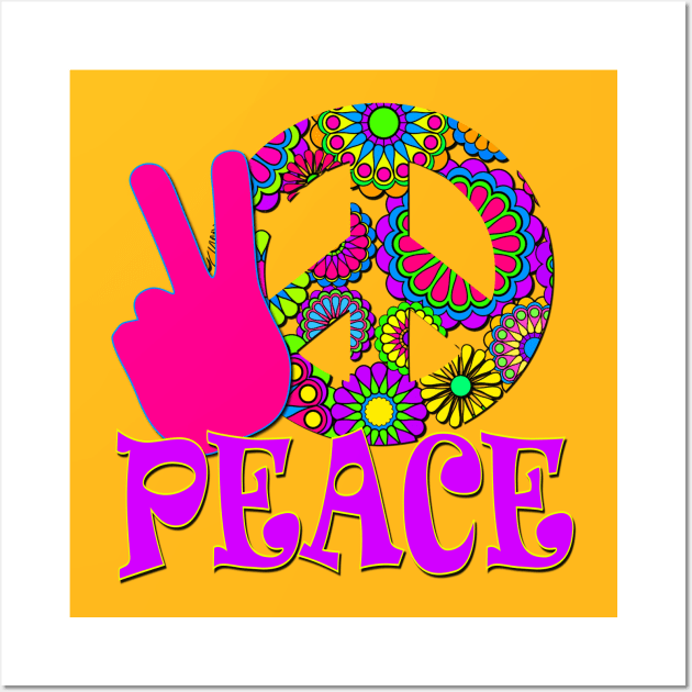 Hippie Peace Sign Wall Art by AlondraHanley